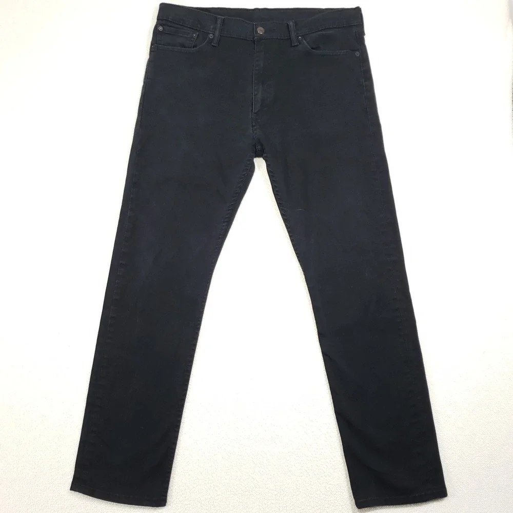 Levi's 513 Slim Straight Jeans Mens 36x32 Black Stretch Denim Pants